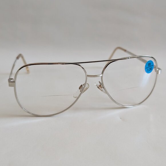 NWT True Vintage 90's DB Classic Aviator Metal Bi-Focal Reading Glasses - Picture 2 of 8
